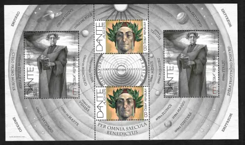 Tschechoslowakei 2021: Dante Alighieri, Block postfrisch