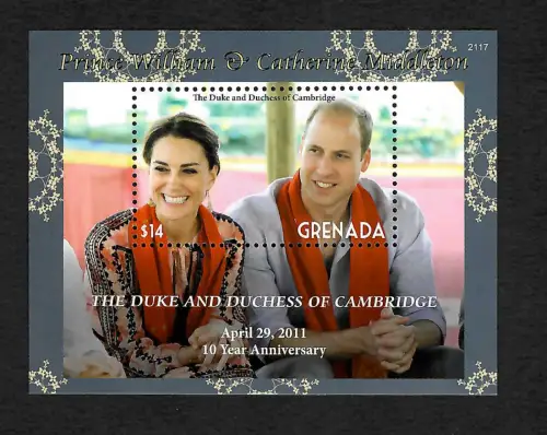 Grenada 2011: The Duke and Duchess of Cambridge, mnh