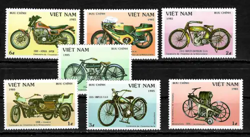 Vietnam 1985: Motorräder, motor bikes, motorcyclette, postfrisch