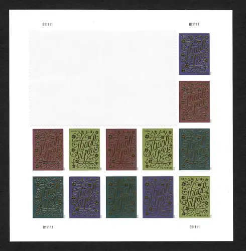 USA Forever 2020: Thank you, 12x stamps, mnh