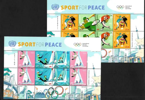 UNO New York 2021: Sport für den Frieden, Block, Sport for peace, 2x sheets, **