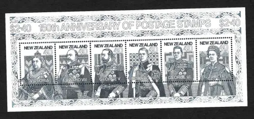 Neuseeland 2015: Block #27, 150th Anniversary of postage stamps, mnh