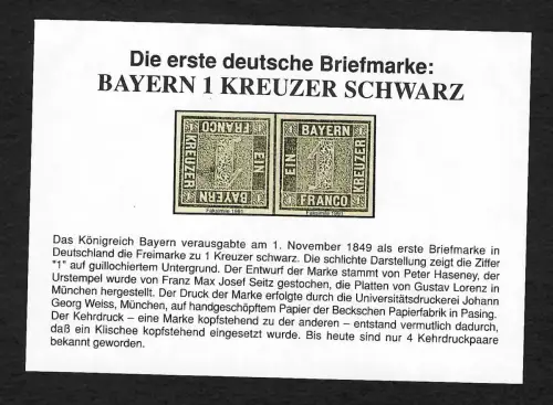 Bayern 1999: Bayern 1 Kreuzer Schwarz, Block, Faksimile 