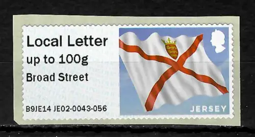 Jersey 2019: Broad Street, Flagge, Automatenmarke, postfrisch