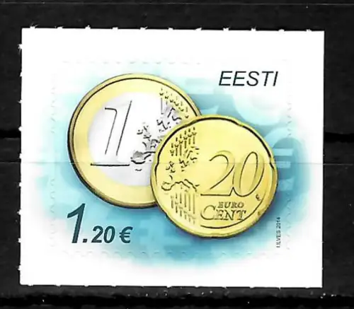 Estland 2014: Euro-Briefmarke, postfrisch
