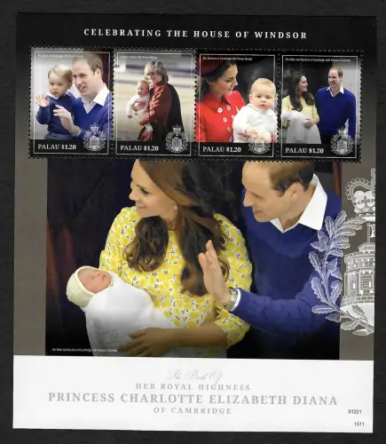 Palau 2017: Princess Charlotte Elizabeth Diana of Cambridge, Block postfrisch
