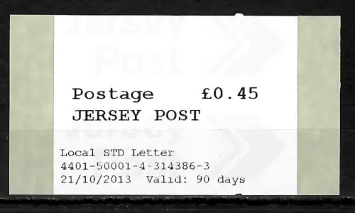 Jersey 2013: Jersey Post Logo glänzend, Automatenmarke, postfrisch