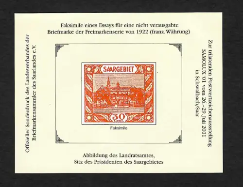 Saargebiet: Faksimile eines Essays, Landratsamt Saargebiet