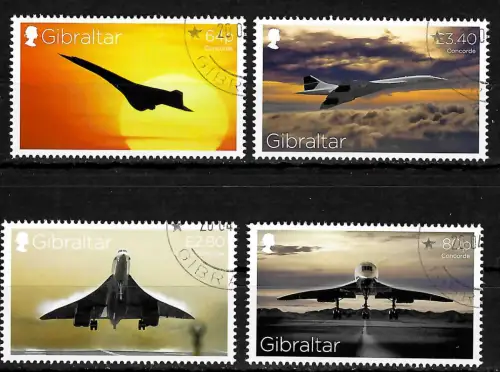 Gibraltar 2019: Flugzeug Concorde, gestempelt