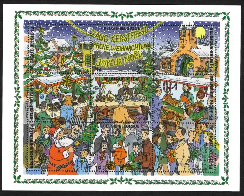 Belgien 1996: Joyeux Noel, Frohe Weihnachten, Merry christmas, postfrisch