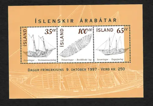 Island 1997: Isländische Ruderschiffe, Block postfrisch