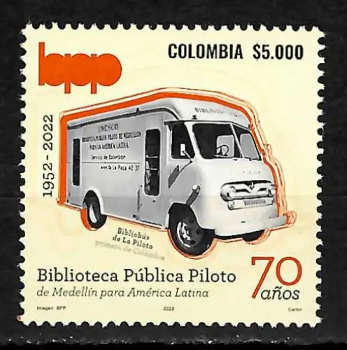 Kolumbien 2022: Fahrende Bibliothek, Biblioteca Publica Piloto, postfrisch