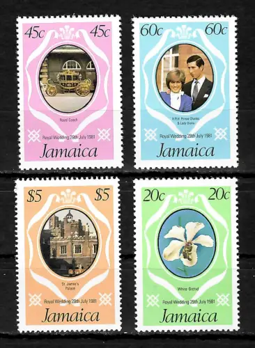 Jamaica 1981: Royal Wedding Chales and Lady Diana, postfrisch
