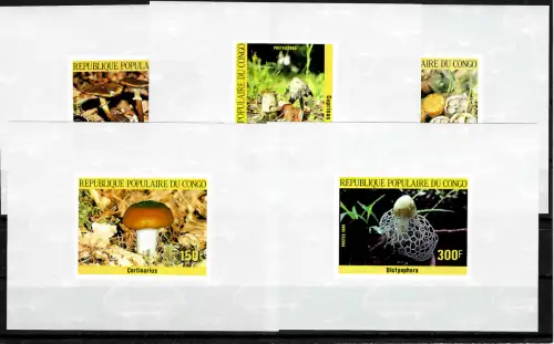 Kongo 1985: Pilze, Champignons, Luxus Kleinbögen, postfrisch