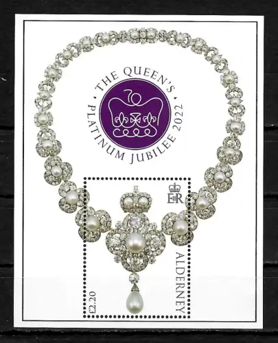 Alderney 2022: the Queen's Platinum Jubilee 2022, postfrisch **