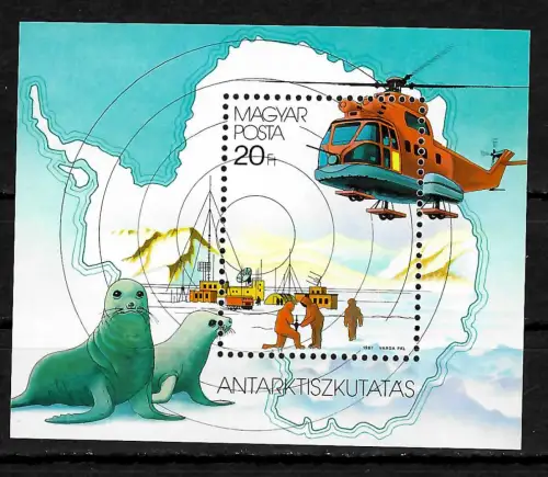 Ungarn 1987: Antarktiszkutatas Block 190A, postfrisch