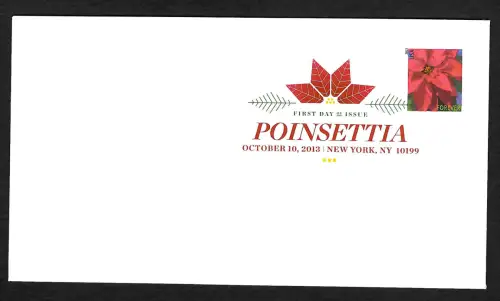 USA Forever 2013: Blume aus Folienbogen- Weihnachtsstern, christmas, FDC colored