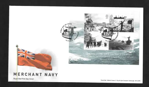 GB 2013: Merchant Navy, Atlantic and Artic Convoys, FDC