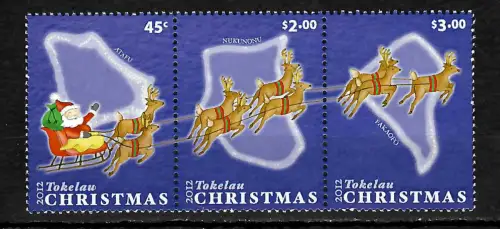 Tokelau 2012: Christmas, 3x stamps, mnh