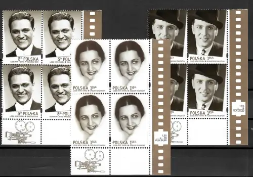 Polen 2013: Schauspieler, 4er Block postfrisch
