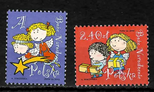 Polen 2012: Weihnachten #4591-4592, postfrisch