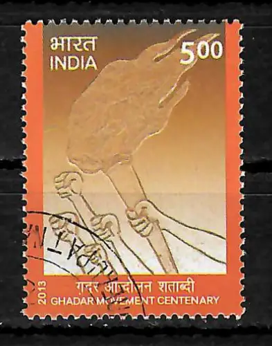 Indien 2013: Ghadar Movement Centenary, gestempelt