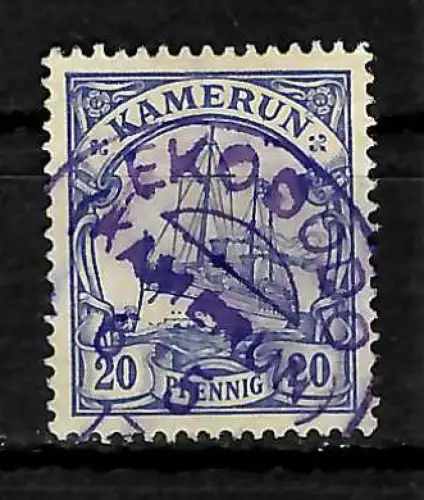 Kamerun: MiNr. 10. Stempel violett: EKODODO, oder UKOKO, gestempelt