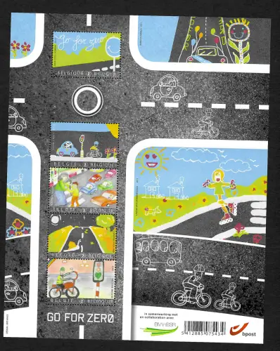Belgien 2013: Go for zero, Verkehrssicherheit, Block #171, postfrisch