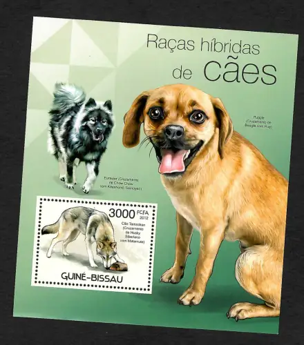 Guinea-Bissau 2012: Racas hibridas de caes, Dogs, Hunde, postfrisch