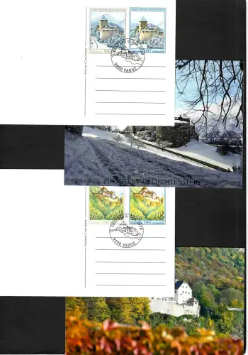 Liechtenstein 2010: Schloss Vaduz, 2x Ganzsachen, gestempelt FDC