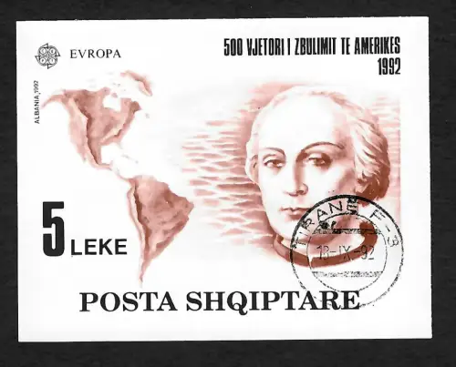 Albanien 1992: 500 Jahre Entdeckung Amerika, # 97, gestempelt