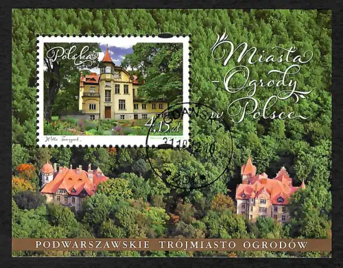 Polen 2012: Miasta Ogrody Polsce, Gartenstadt Brwinow, Block #212, gestempelt