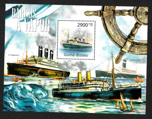 Guinea-Bissau 2011: Barcos a Vapor, S.S. Belgenland, S.S. Minnetonka, postfrisch
