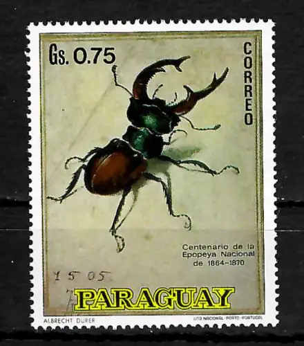 Paraguay: Albrecht Dürer, der Hirschkäfer, postfrisch