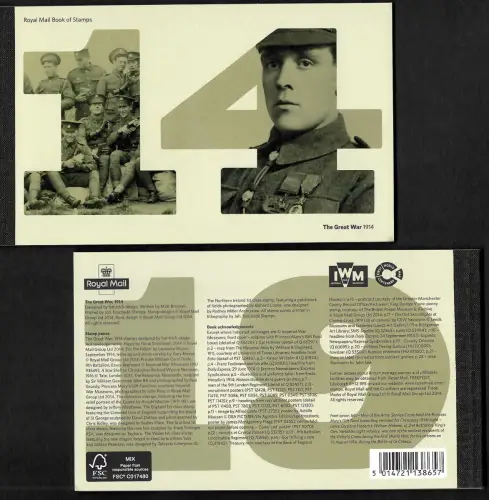 GB 2014: 100 years WWI, special stamp booklet, mnh