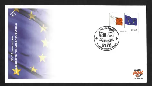 Malta 2014: 10 Jahre Beitritt zur EU, FDC