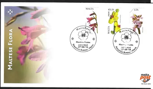 Malta 2014: Malta's Flora, Blumen, FDC