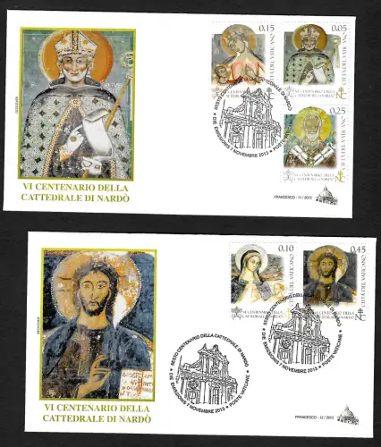 Vatikan 2014: Kathedrale von Nardo, #1784-1788, FDC