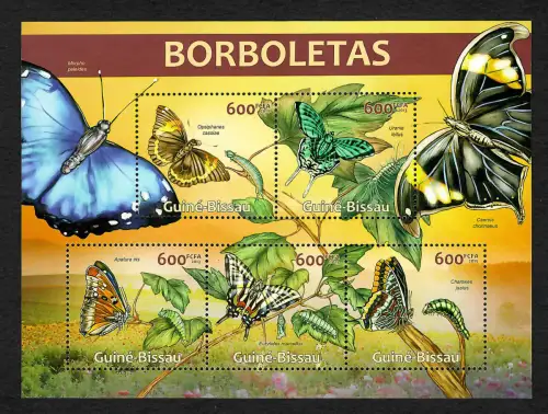 Guinea-Bissau 2013: Borboletas, Schmetterlinge, Papillon, postfrisch