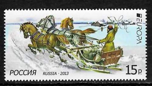 Russland 2013: EUROPA Postfahrzeuge, #1925, postfrisch