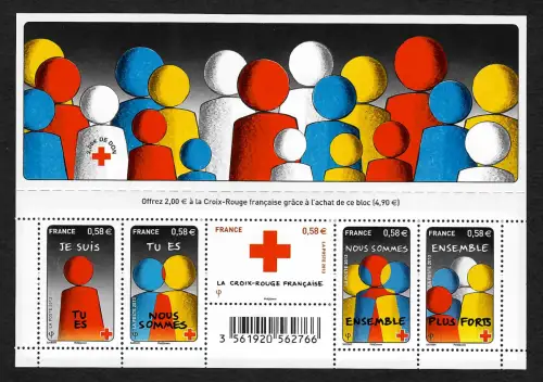 Frankreich 2013: La croix-rouge, das Rote Kreuz, postfrisch