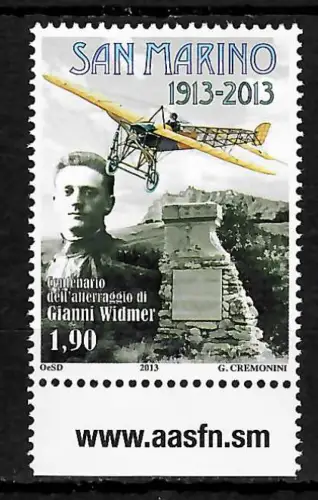 San Marino 2013: Gianni Widmer, postfrisch