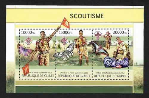 Guinea 2013: Scoutisme, Pfadfinder I, #9773-9775, postfrisch