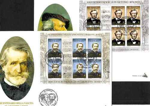 Vatikan 2013: Guiseppe Verdi, Wilhelm Richard Wagner, 2x FDC