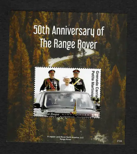 Grenada/Martinique 2021: 50th Anniveresary of the Range Rover, mnh
