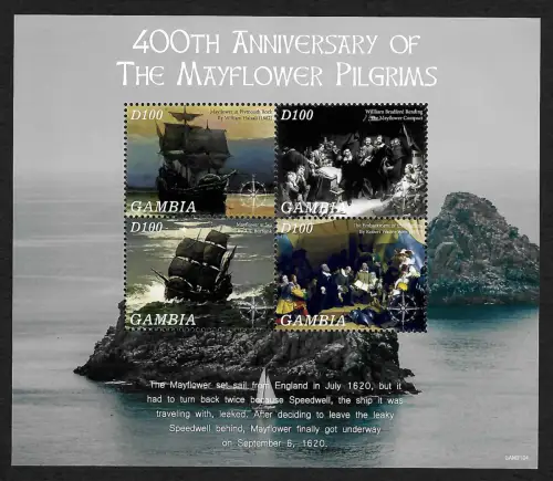 Gambia 2020: 400th Anniversary of the Mayflower Pilgrims, postfrisch