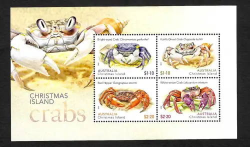 Australien/Christmas Island 2020: crabs, Krabben, Meerestiere, postfrisch