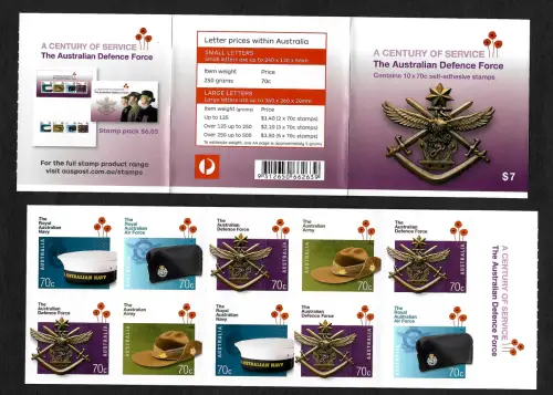 Australien: a centruy of service - The Australian Defence force, stamp booklet**