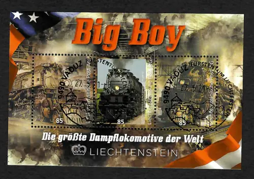 Liechtenstein 2021: Big Boy: Die größter Dampflokomotive der Welt, gestempelt