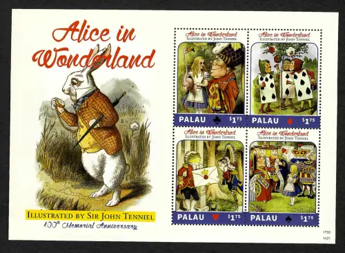 Palau 2021: Alice in Woderland, John Tenniel, postfrisch